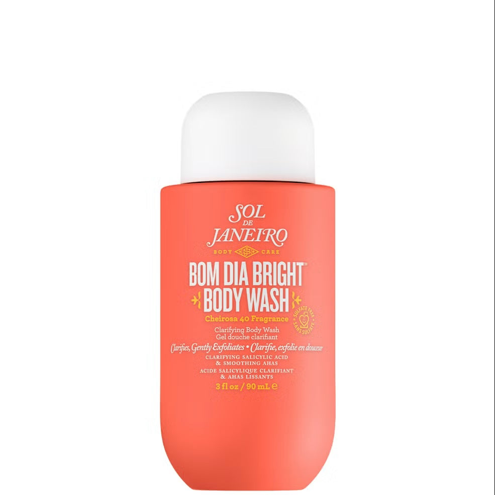 Sol de Janeiro Bom Dia Bright Clarifying AHA BHA Body Wash in 90ml, a bath and body product with a refreshing, brightening formula.