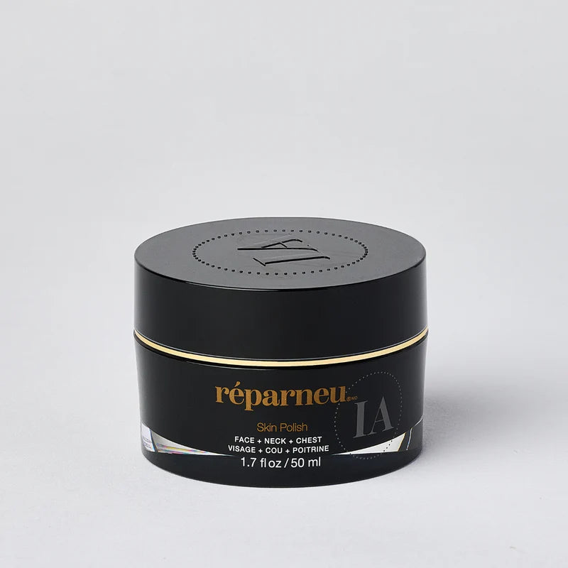 InfiniteAloe Reparneu Skin Polish facial cleanser in 50ml tube, gentle exfoliating treatment for smooth, refreshed skin.