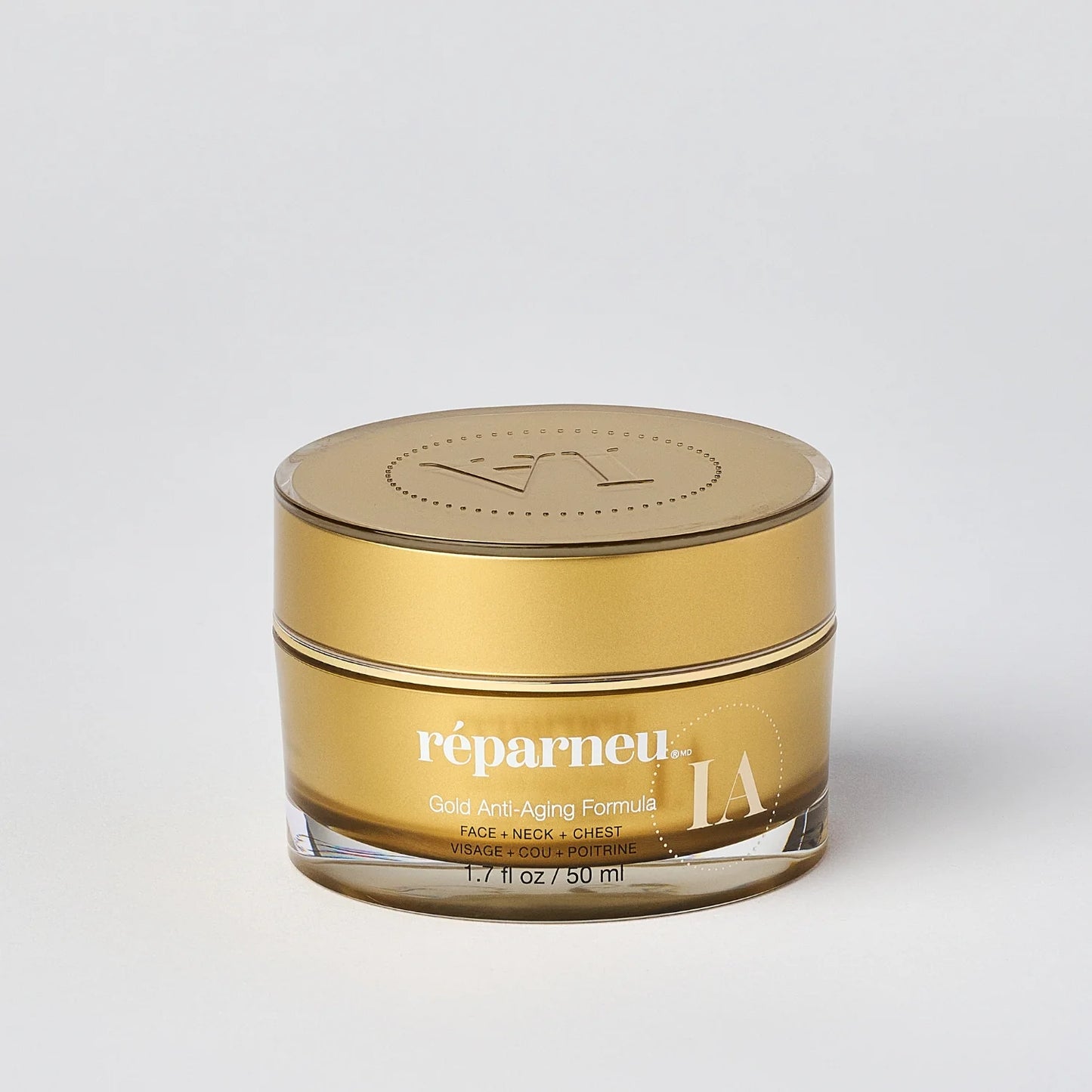 InfiniteAloe Gold Anti-Aging Face and Neck Cream in 50ml jar, nourishing skin care product for youthful skin.