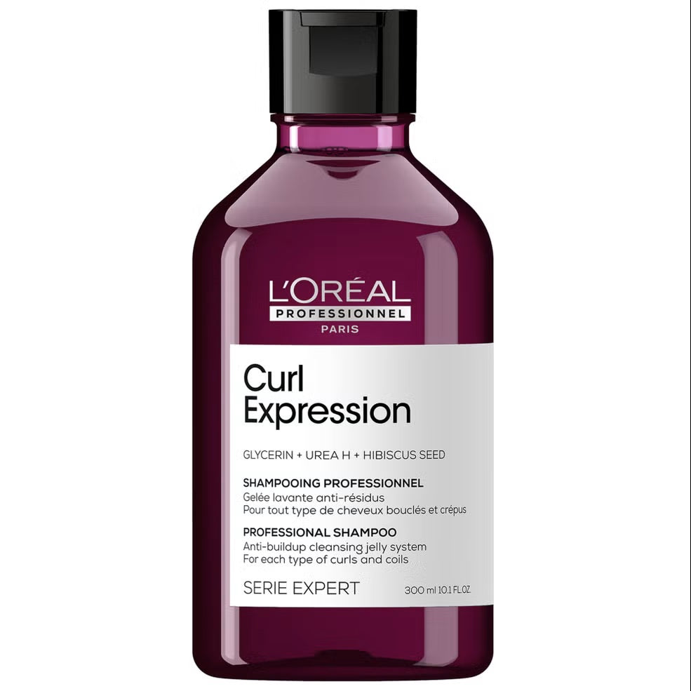 L'Oréal Professionnel Curl Expression clarifying and anti-build-up shampoo in a 300ml bottle, designed for curly hair care.