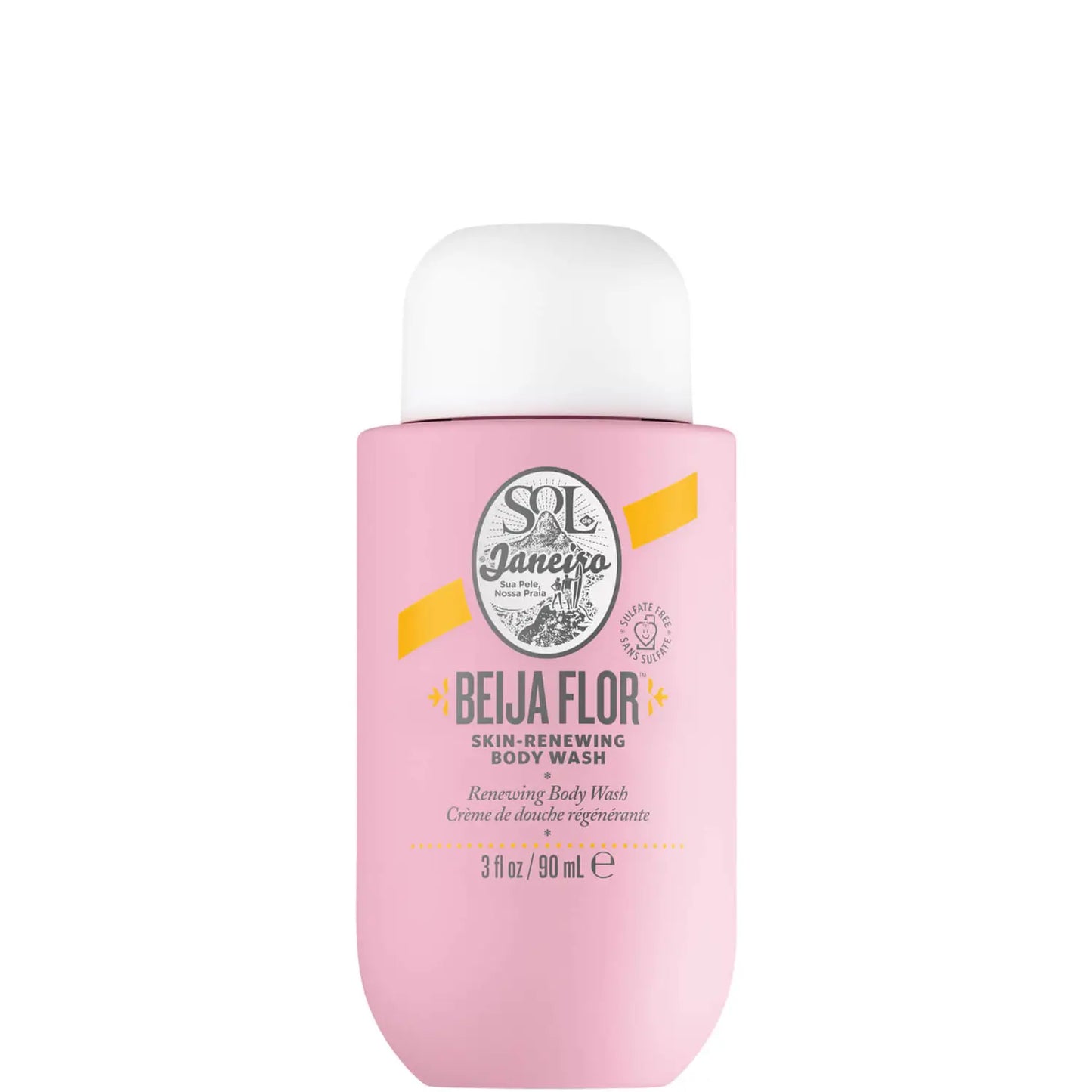 Sol de Janeiro Beija Flor Body Wash in 90ml bottle, moisturizing lotion and cleanser with floral scent, branded skincare product.
