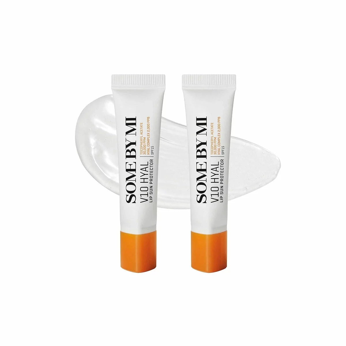 Some By Mi V10 Hyal Lip Sun Protector SPF15 in clear 7ml tube, moisturizing lip makeup with sun protection.