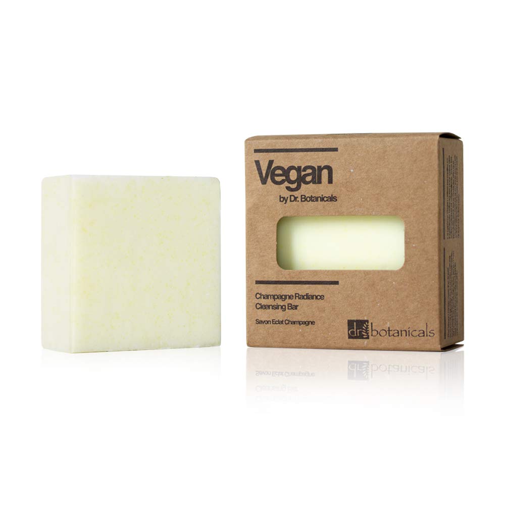 dr botanicals champagne radiance cleansing bar 70g vegan