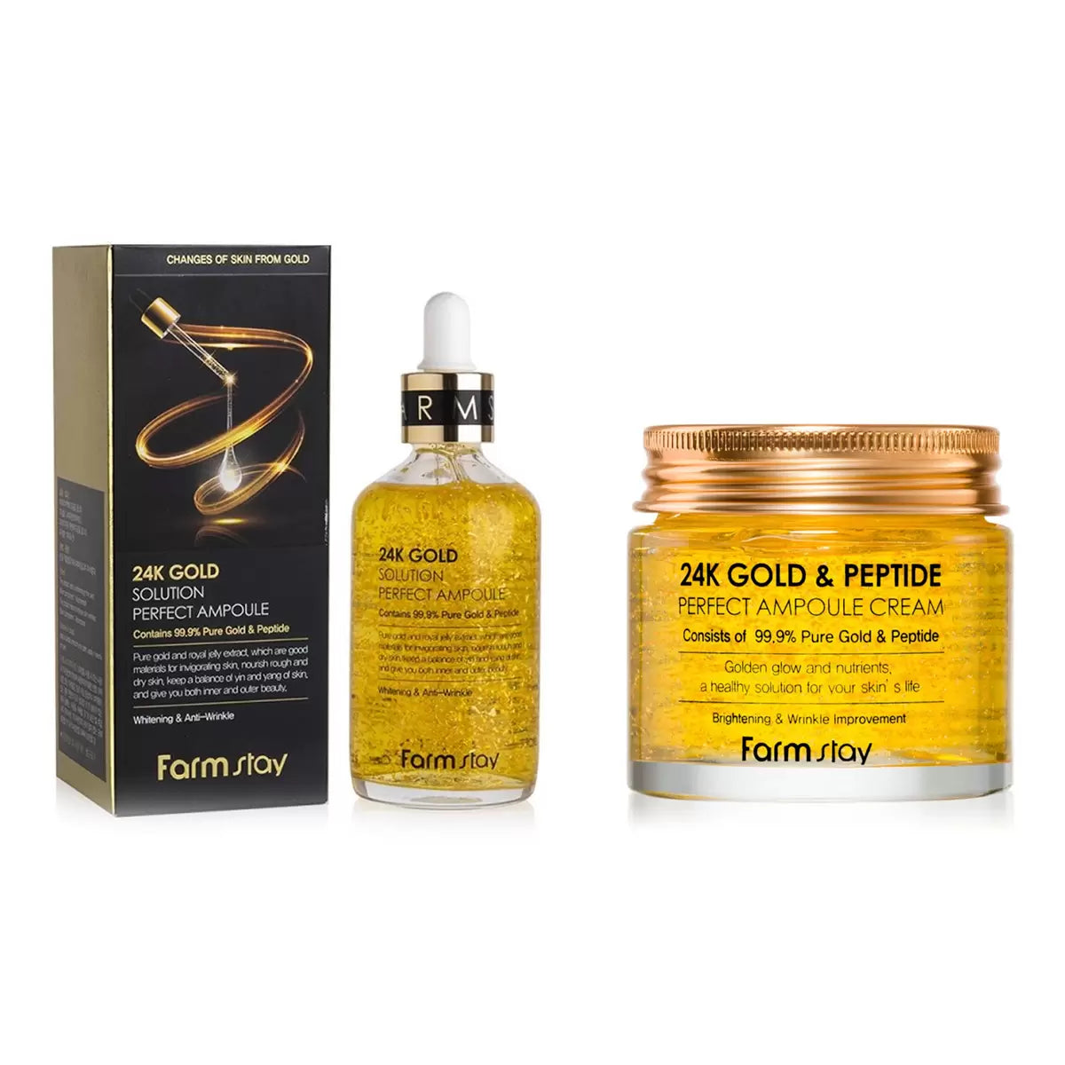 Farm Stay 24K Gold Solution Perfect Cream 80ml & Ampoule 100ml
