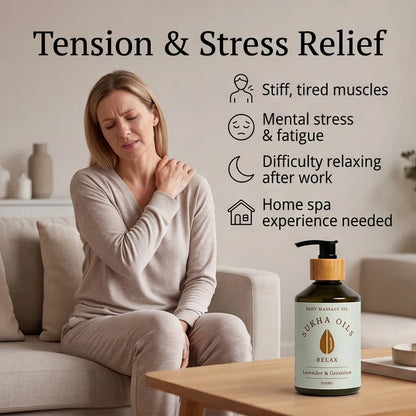 Sukha Relax body massage oil (200ml) Lavender & Geranium
