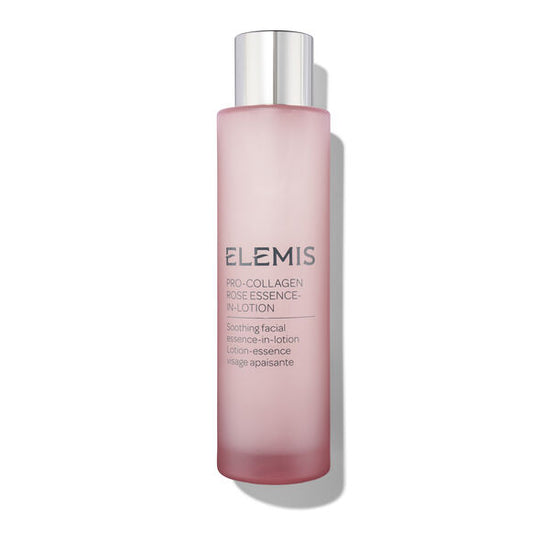 Elemis Pro-Collagen Rose Essence-in-Lotion 100ml bottle, a hydrating face moisturizer with rose extract for radiant skin