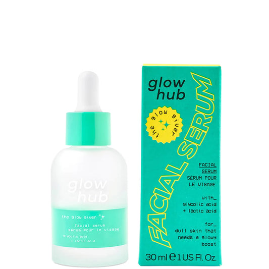 GLOW HUB The Glow Giver Facial Serum 30ml With Glycolic & Lactic Acid