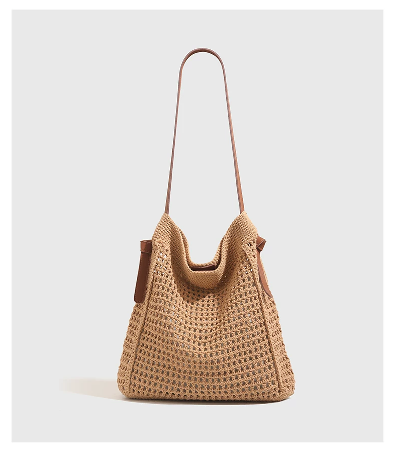 Crochet Cotton Thread Shoulder Bag for Women Large Urban Tote Handbag