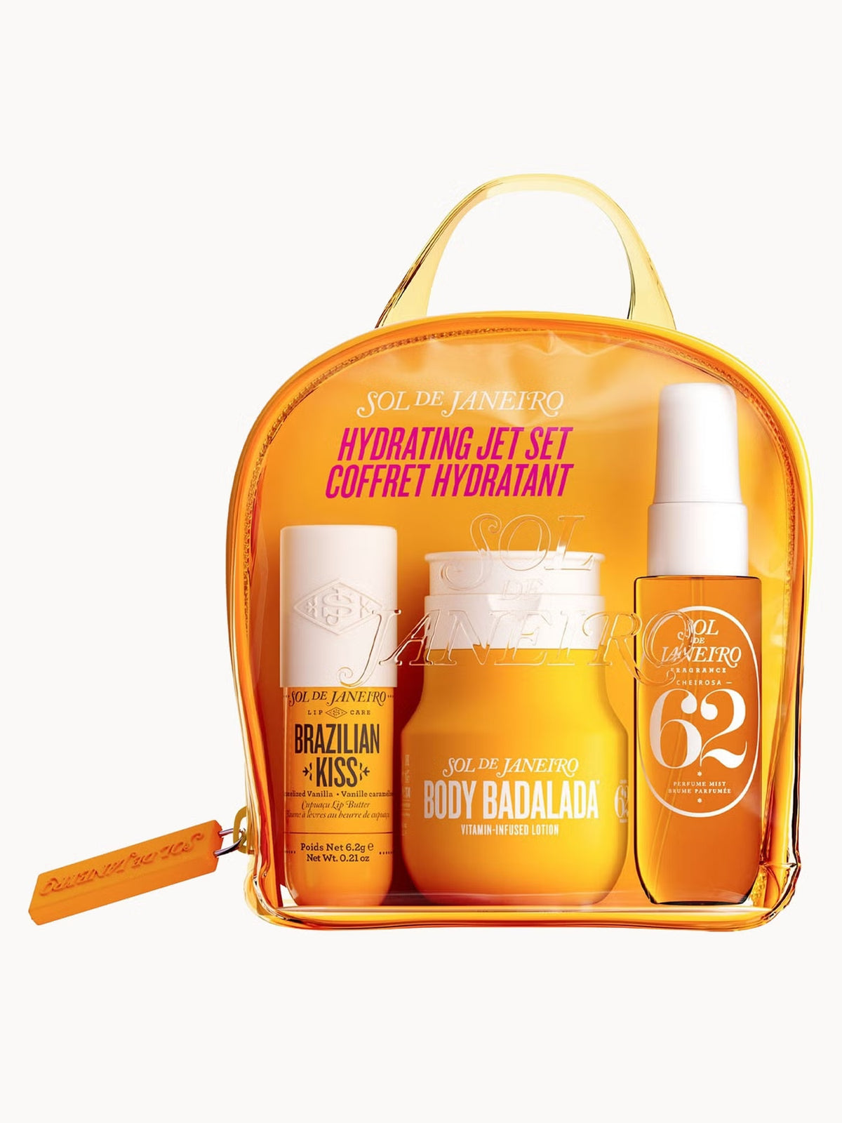 Sol de Janeiro Hydrating Jet Set with Cheriosa 62 bath and body products, featuring luxurious lotions and creams in elegant packaging.