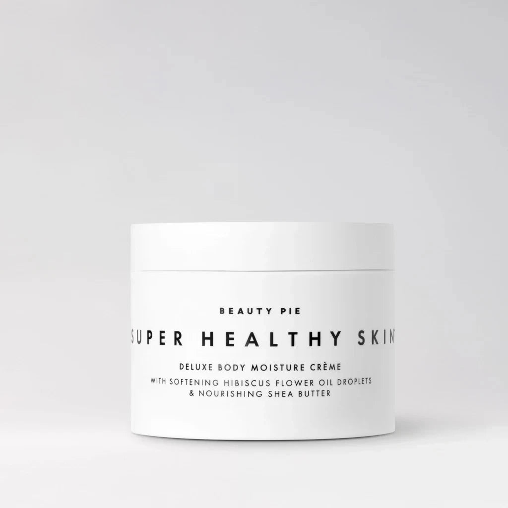 Beauty Pie Super Healthy Skin Deluxe Body Moisture Creme in 250ml bottle, nourishing lotion and moisturizer for smooth skin
