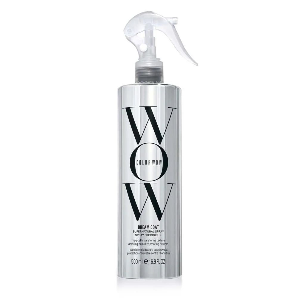 Color Wow Dream Coat anti-frizz treatment in a large 500ml bottle, designed for smooth, frizz-free hair.