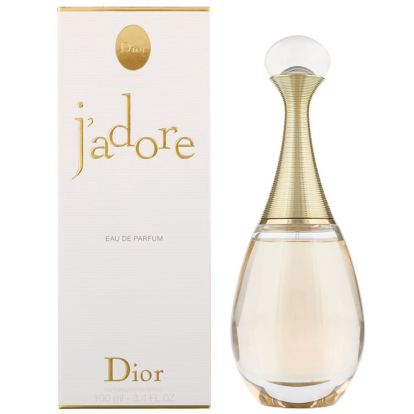 Dior J'Adore Eau de Parfum spray in 100ml bottle, elegant floral perfume for women by Dior