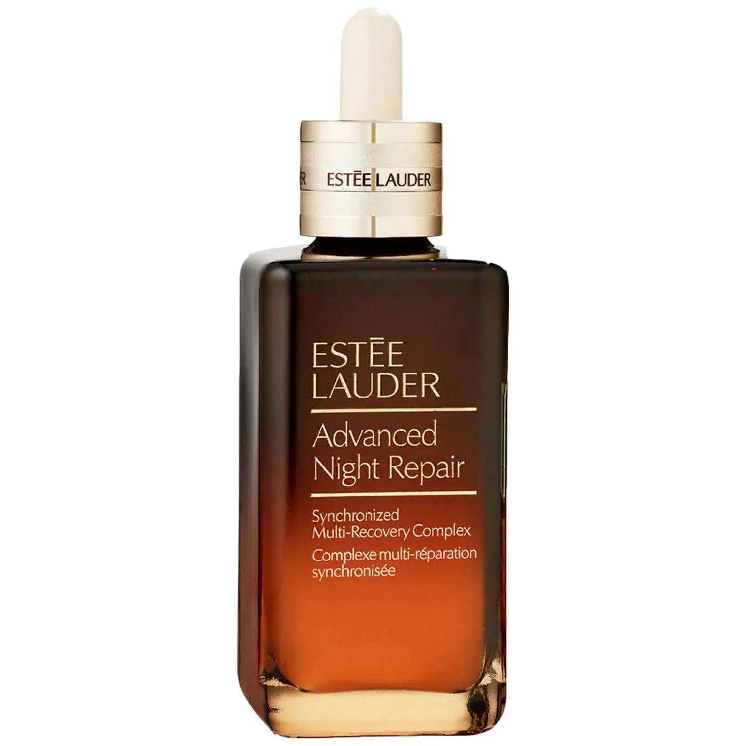 Bottle of Estee Lauder Advanced Night Repair Synchronized Recovery Complex II 75ml, a luxury skincare serum for nighttime repair.
