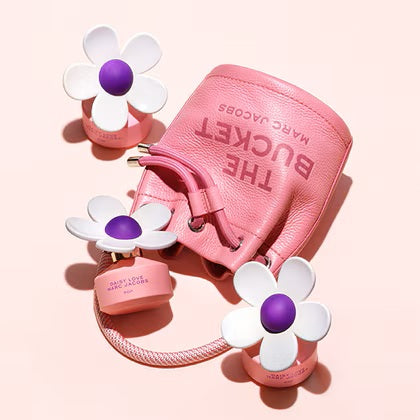 Marc Jacobs Daisy Love Pop 50ml EDT perfume bottle with floral design and clear glass, showcasing the Marc Jacobs brand.