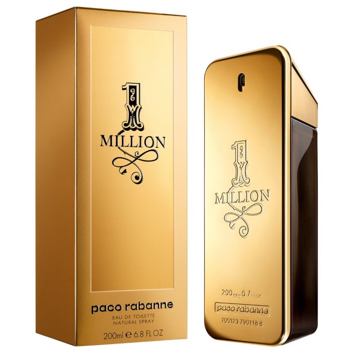 Paco Rabanne 1 Million Eau De Toilette perfume bottle, 50ml, with sleek gold design and luxurious packaging.