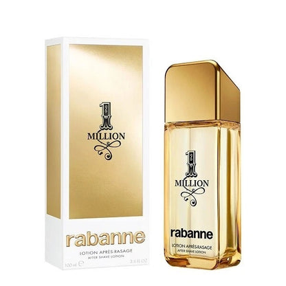 Paco Rabanne 1 Million Aftershave Splash in 100ml bottle, featuring sleek packaging and gold accents.