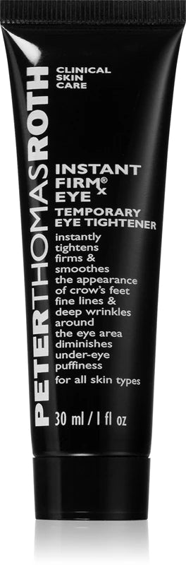 Peter Thomas Roth Instant FIRMx Eye skin care product showing the eye-tightening serum bottle with applicator wand.
