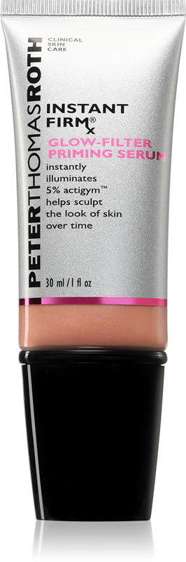 Peter Thomas Roth Instant FIRMx Glow-Filter Priming Serum in 30ml bottle, showing the skincare product with a sleek design and label.