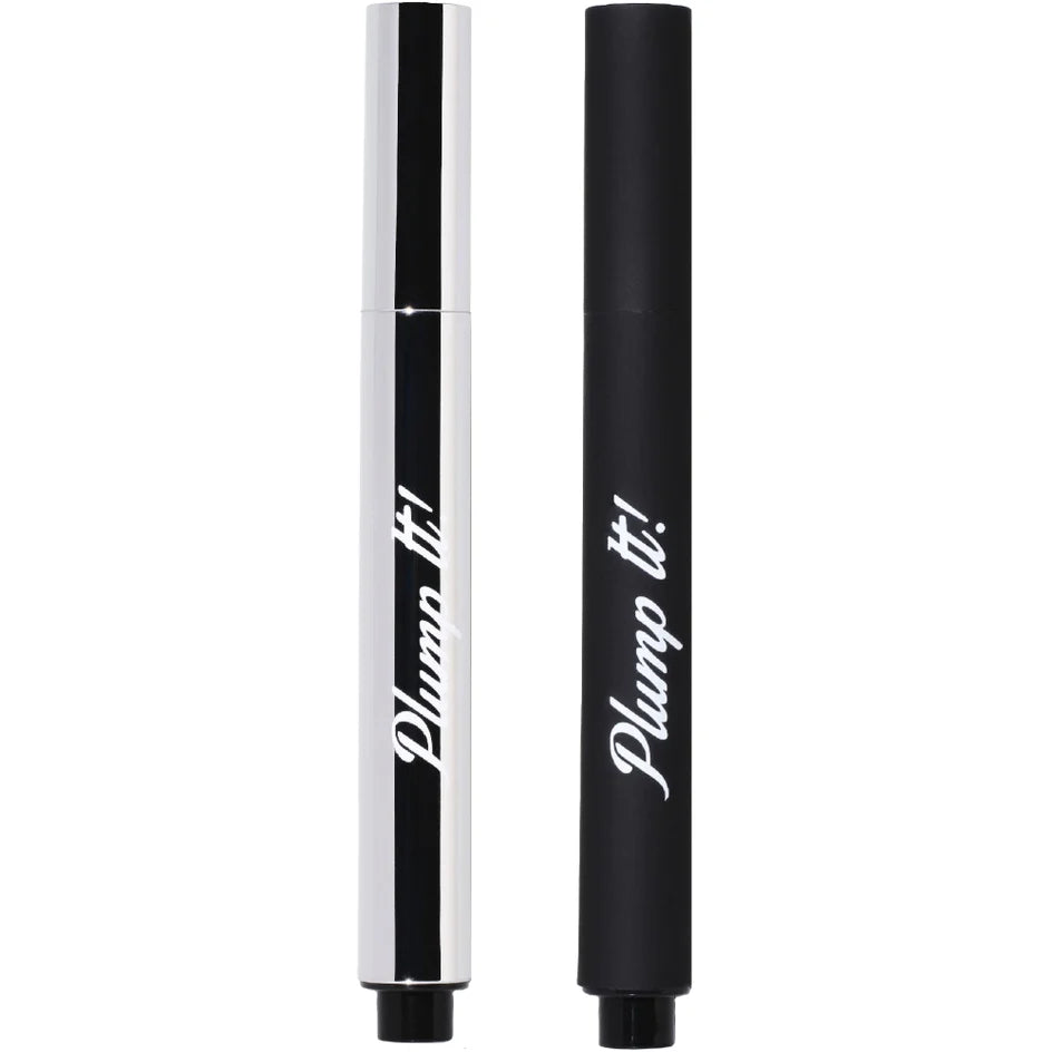 Plump It! No Needles Lip Filler Kit with two 3 ml transparent skin care bottles for instant lip enhancement.
