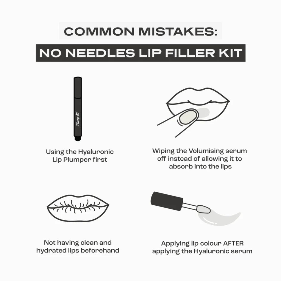 Plump It! No Needles Lip Filler Kit with two 3ml transparent gel tubes, skincare for instant lip plumping.