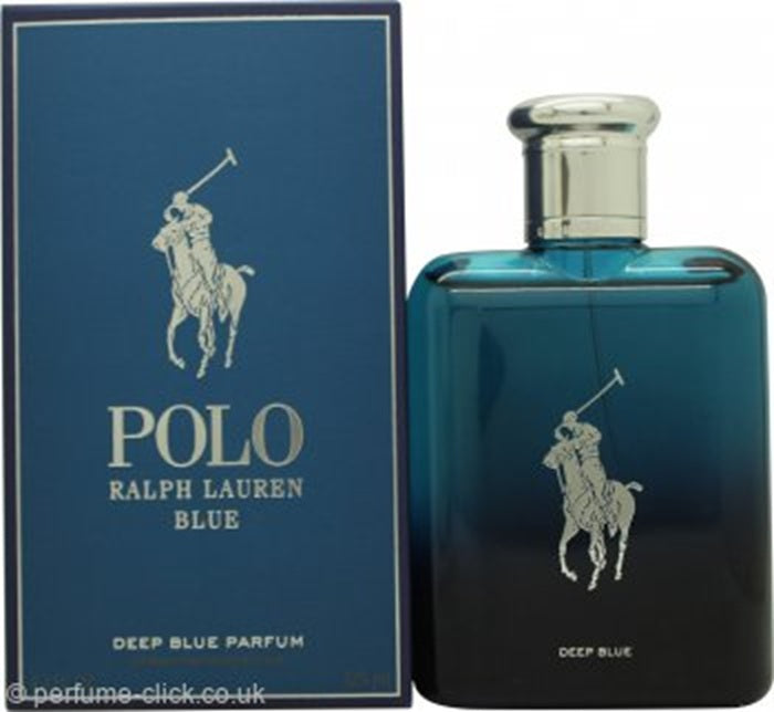 Ralph Lauren Polo Deep Blue men’s 125ml Eau de Parfum spray with sleek bottle and deep blue accents.