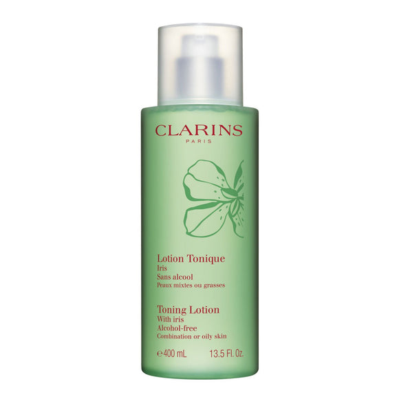 clarins toning lotion with iris 400ml - combination/oily skin