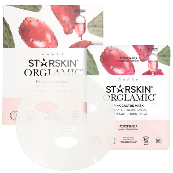 starskin orglamic pink cactus oil mask (hydrate + glow facial)