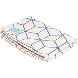 atlanta blanket navy & cream geometric single size bed blanket( throw)