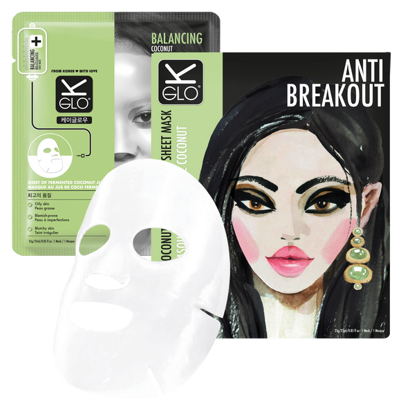 k-glo® anti-breakout coconut bio-cellulose sheet mask