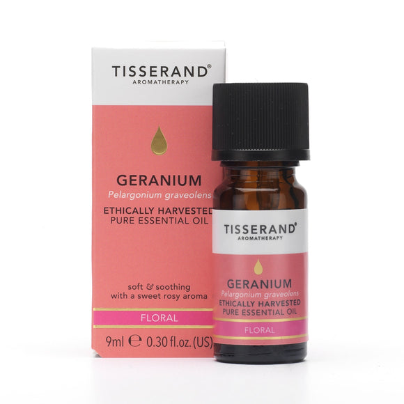 tisserand aromatherapy geranium pure essential oil 9ml