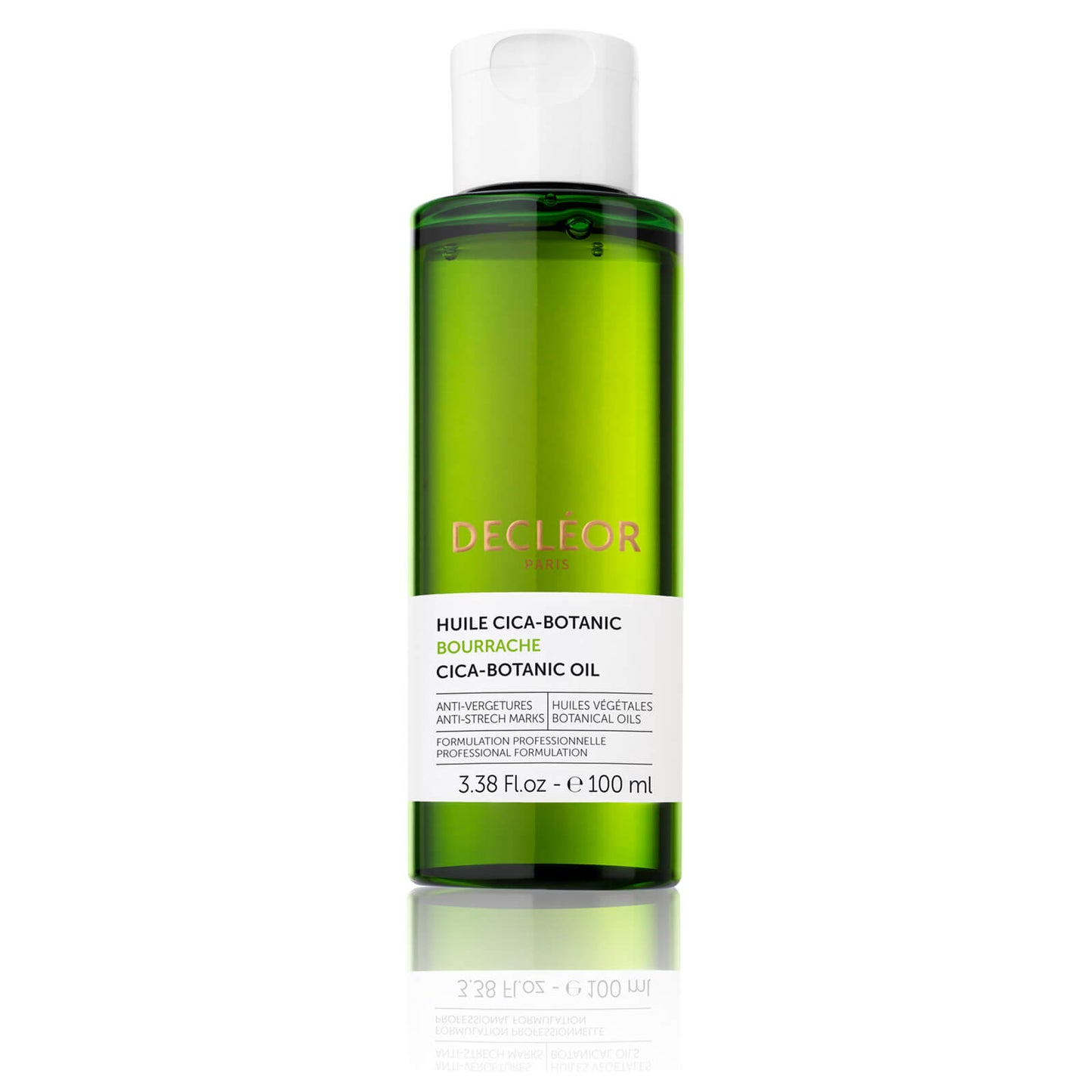 Decléor Cica-Botanic Healing Body Oil in 100ml bottle, showcasing the skincare product with a sleek, natural design.