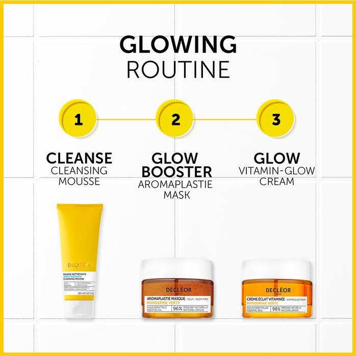 Decléor Green Mandarin Aromaplastie Glow Booster Mask 50ml, skin care mask with citrus extract for radiant skin.