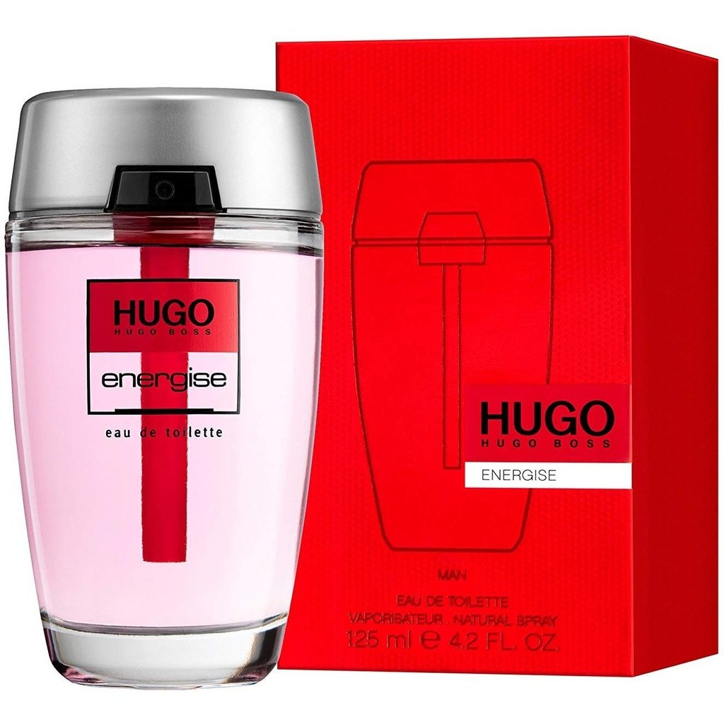 Hugo Boss Hugo Energise 125ml EDT spray bottle, men's perfume and cologne with fresh, energetic scent.