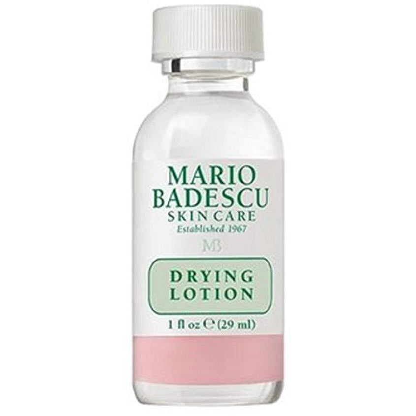 Mario Badescu Drying Lotion 29ml for skin blemish treatment, in a clear glass bottle with a white cap and label.