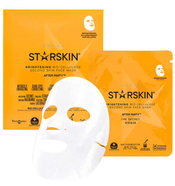 starskin after party - brightening coconut bio-cellulose second skin face mask