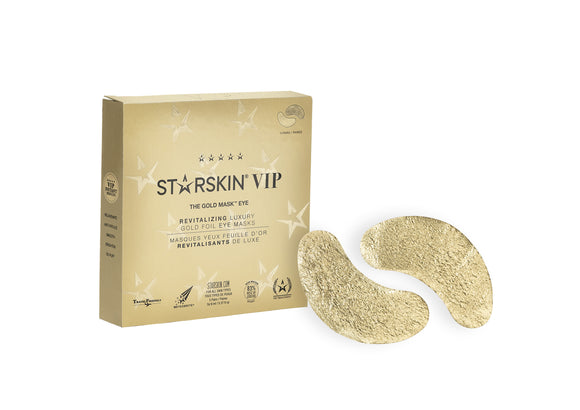 starskin vip the gold mask™ eye mask, revitalizing luxury gold foil eye mask 5 pair