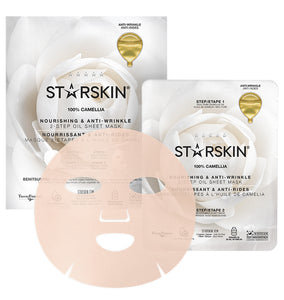 starskin 100% camellia oil (anti-aging) nourishing & anti-wrinkle 2-step sheet mask