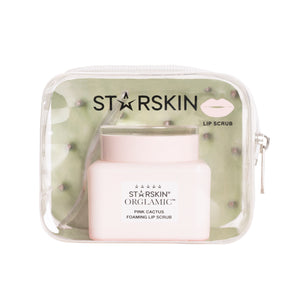starskin orglamic™ pink cactus foaming lip scrub 15ml, exfoliating scrub
