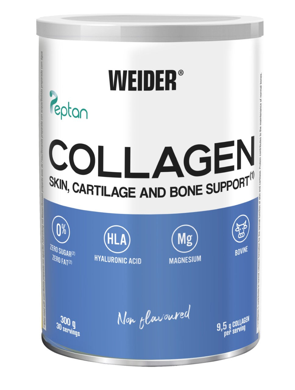 Weider Collagen Peptide Powder with Hyaluronic Acid in a 300g container, health and beauty supplement for skin and joint support